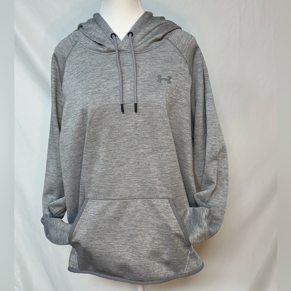 Under Armour Coldgear light grey heather hoodie loose